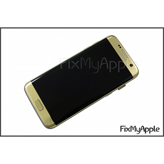 Samsung Galaxy S7 Edge LCD Touch Screen Digitizer Assembly with Frame - Gold [Full OEM]